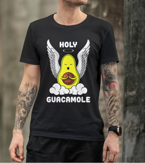 Holy Guacamole Avocado Angel With Wings Vegan Funny T-Shirt
