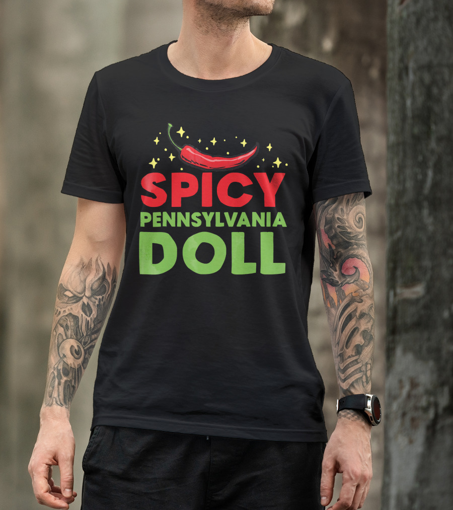 Spicy Pennsylvania Doll Chili Pepper Stars Fun T-Shirt
