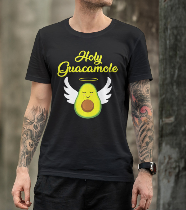 Holy Guacamole Cute Avocado Angel With Halo And Wings T-Shirt