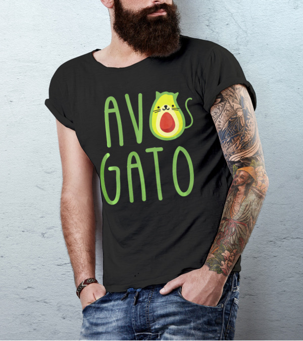 Funny Avogato Cat Cute Guacamole Avocado T-Shirt