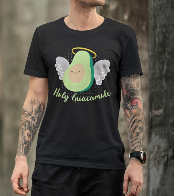 Holy Guacamole Avocado With Halo And Angel Wings T-Shirt