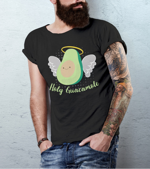 Holy Guacamole Avocado With Halo And Angel Wings T-Shirt