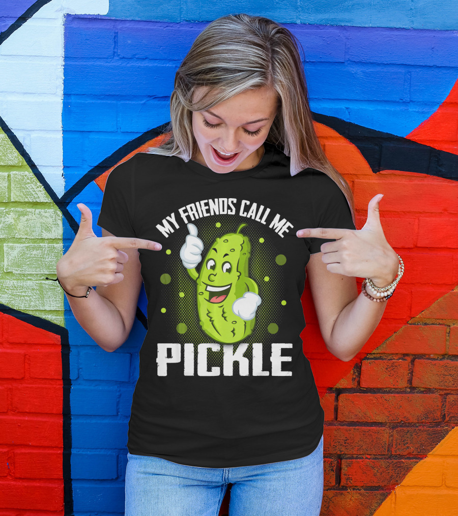My Friends Call Me Pickle Cartoon Character With Thumbs Up T-Shirt
