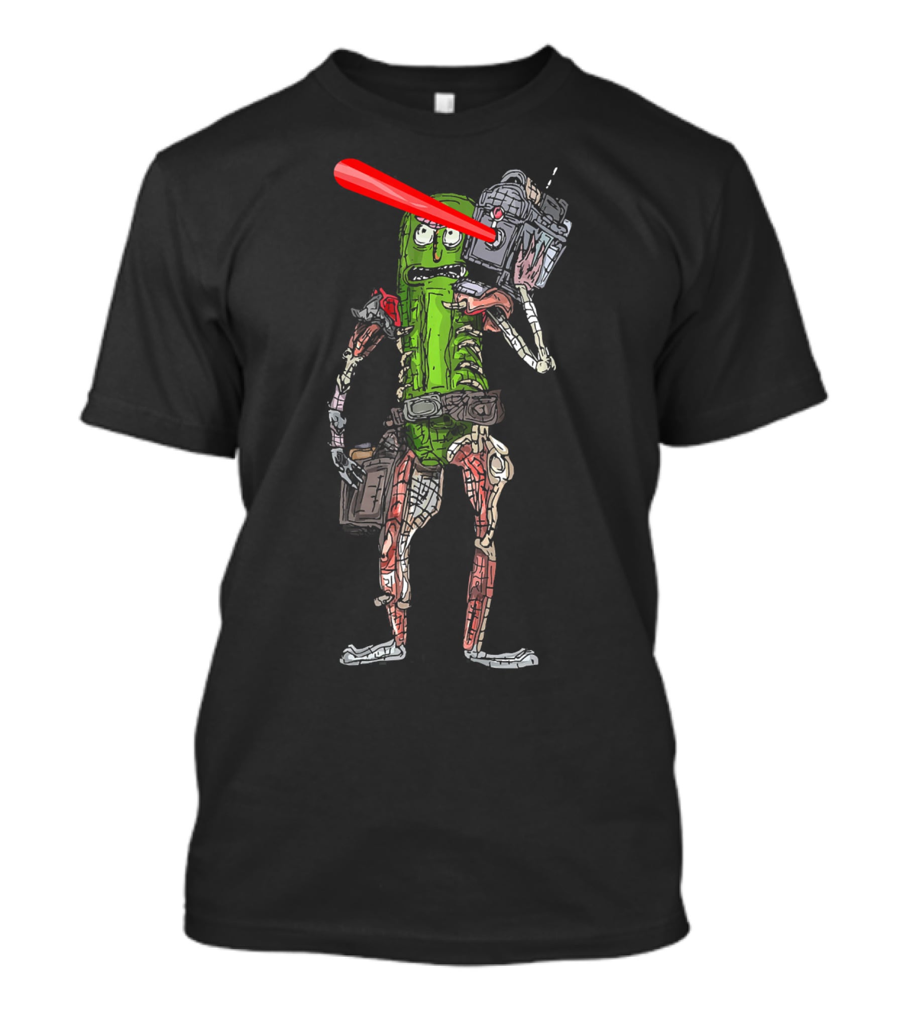 Rick And Morty Pickle Rick Laser Beam Weapon T-Shirt