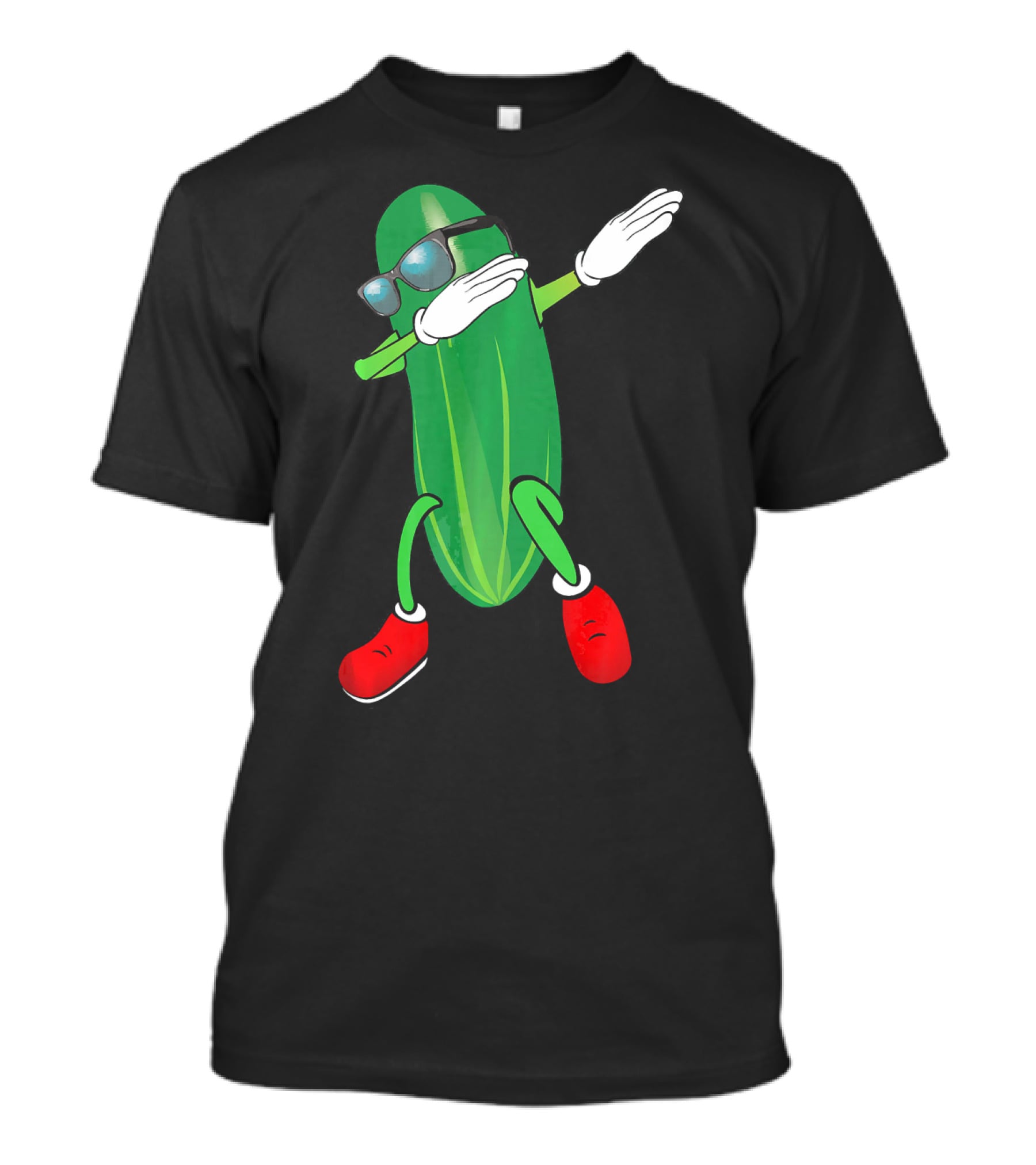 Dabbing Cucumber Pickle With Sunglasses And Red Shoes T-Shirt