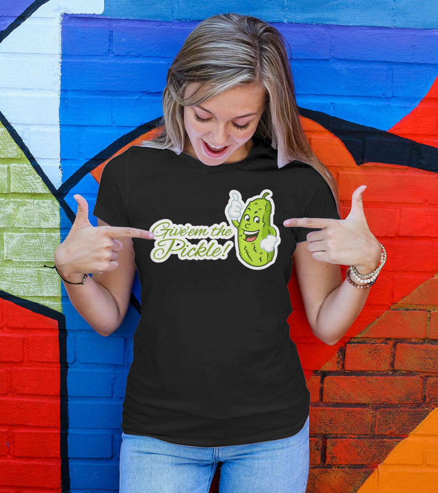 Give'em The Pickle Thumbs Up Cartoon Character T-Shirt