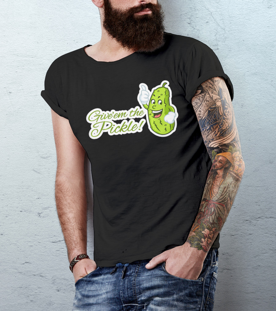 Give'em The Pickle Thumbs Up Cartoon Character T-Shirt