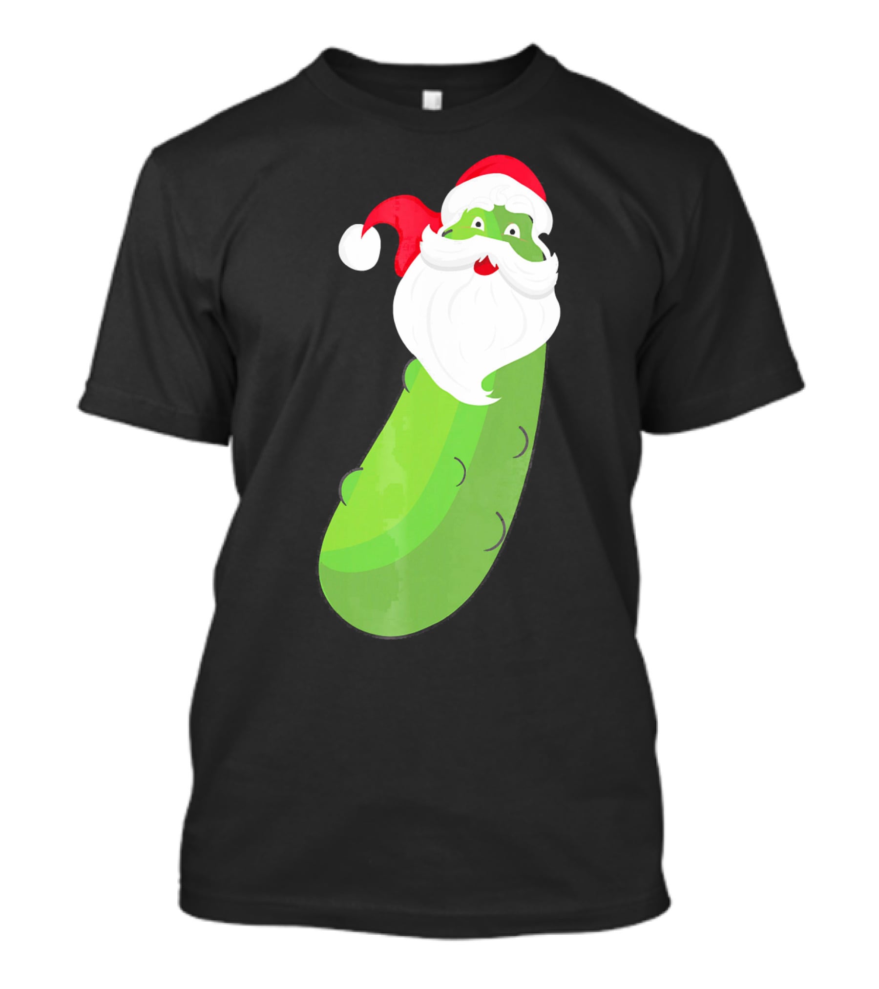 Lucky Pickle Funny Christmas Santa T-Shirt