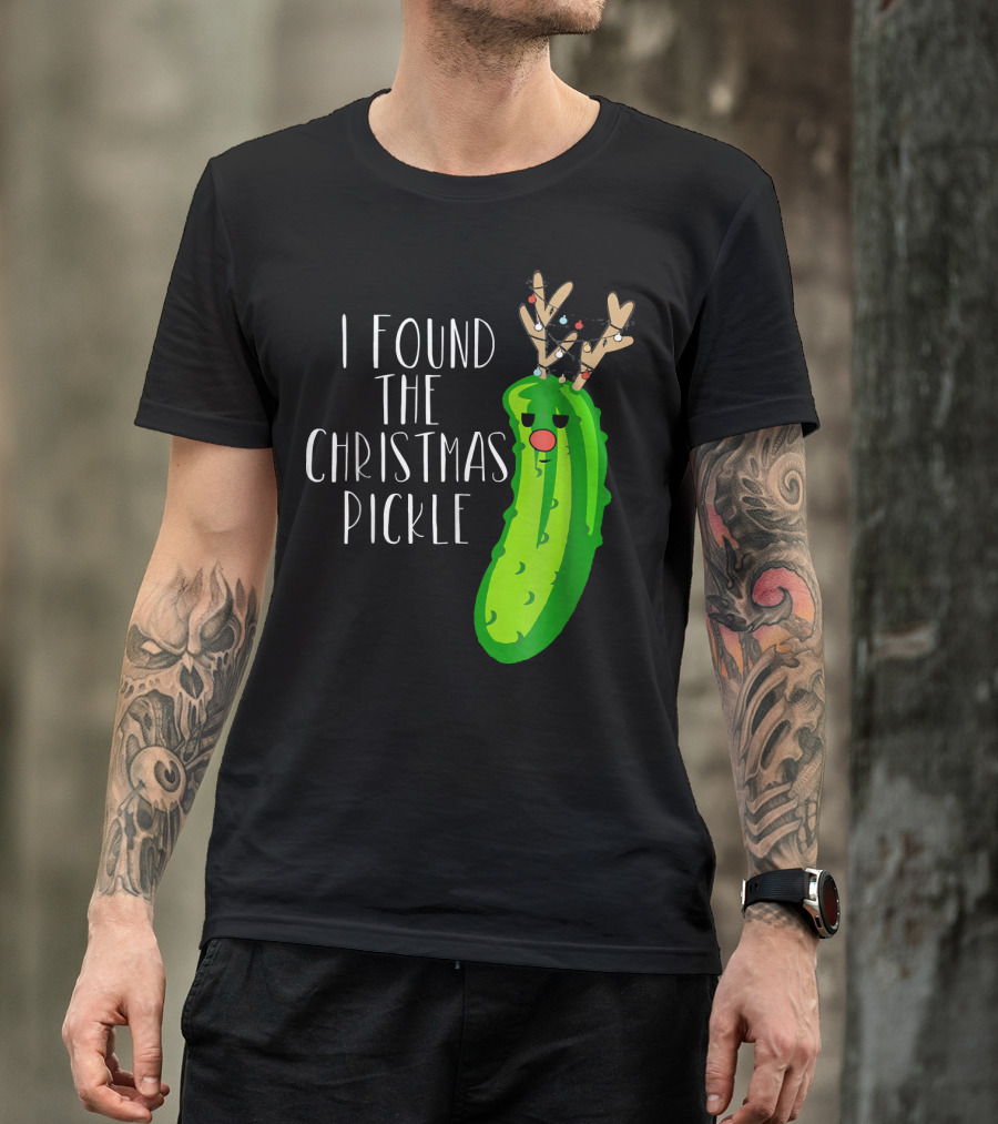 I Found The Christmas Pickle Reindeer Antlers Holiday Humor T-Shirt