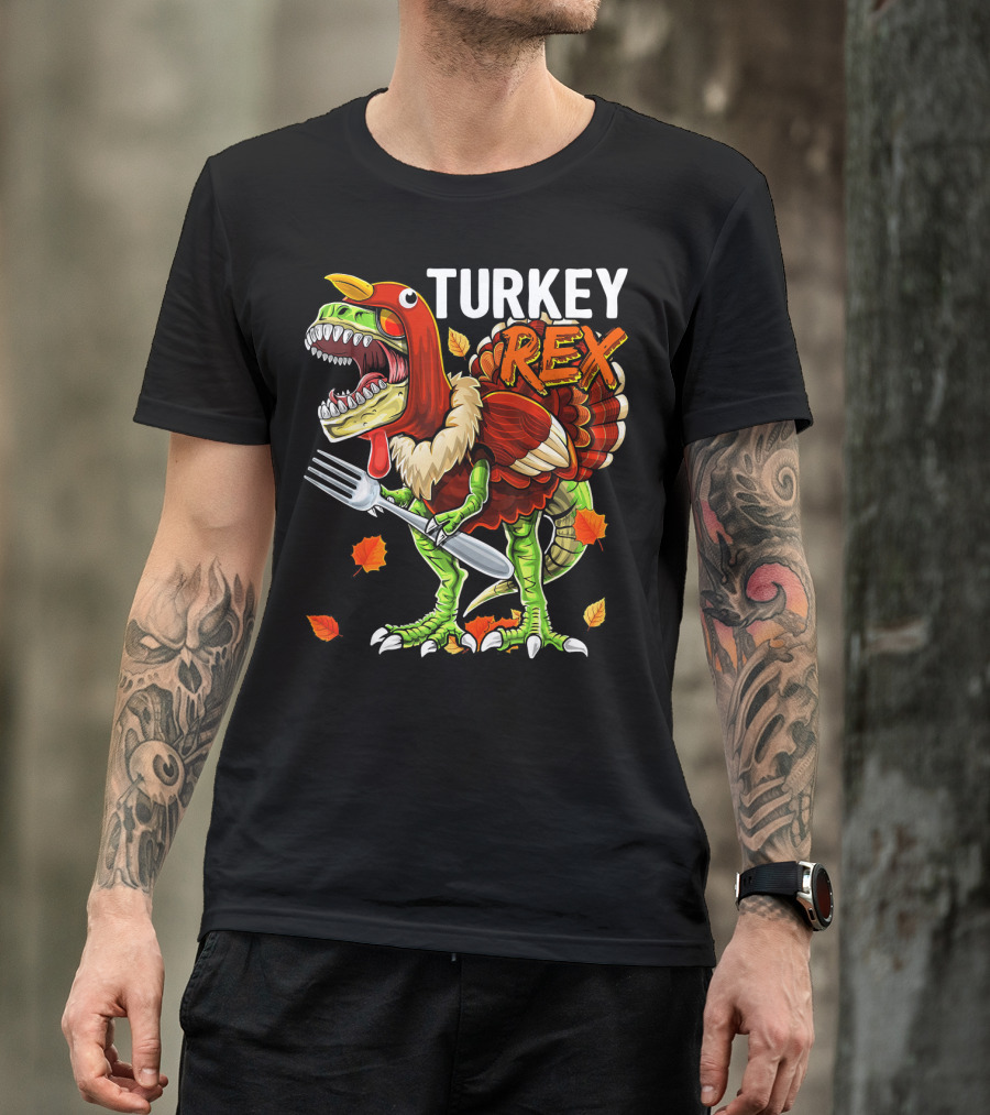 TURKEY REX Thanksgiving Dinosaur Costume T-Shirt