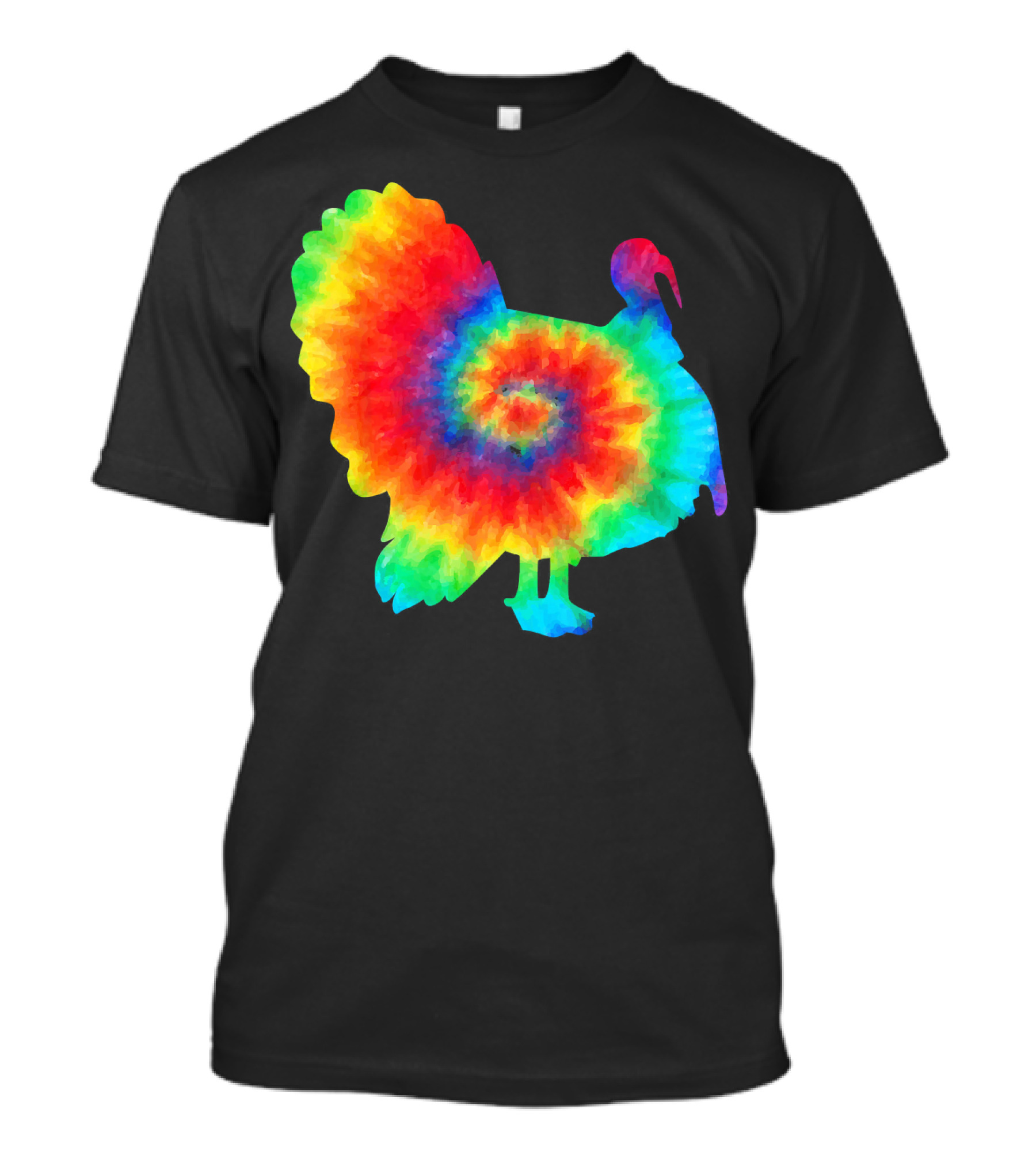 Tie Dye Turkey Thanksgiving Spiral Color Burst T-Shirt