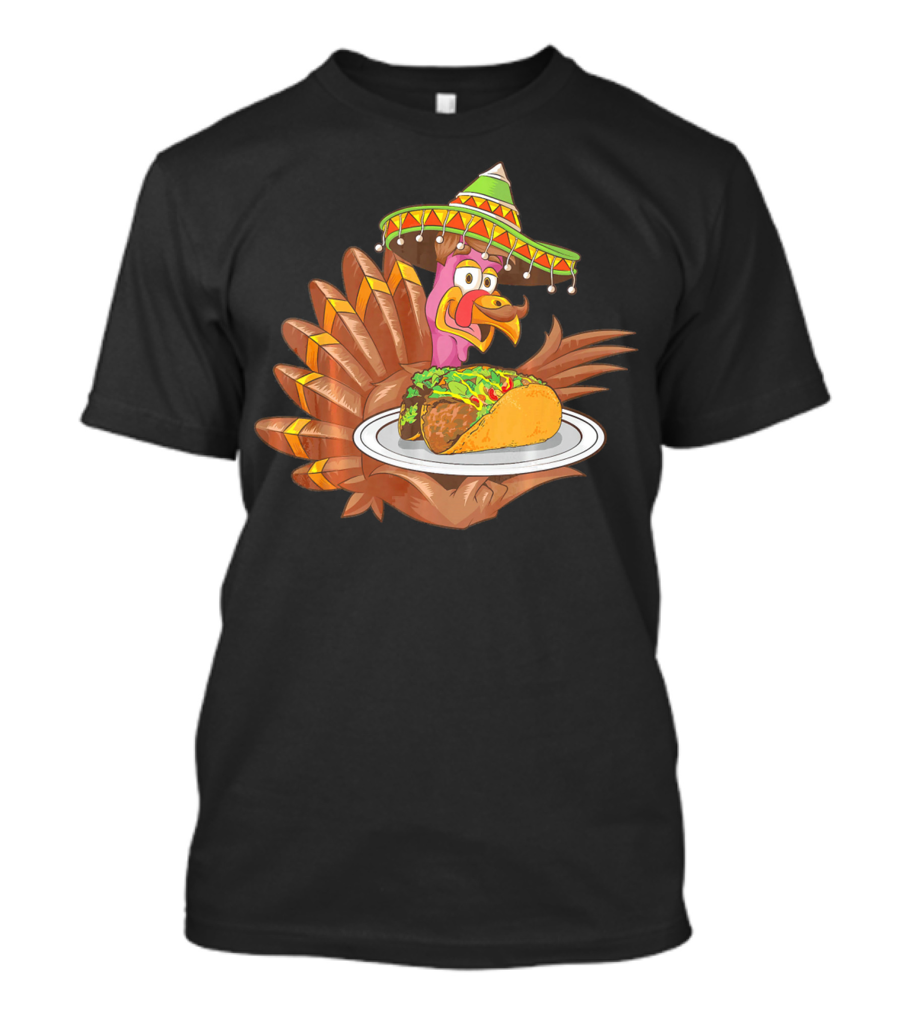 Cool Turkey Wearing Sombrero Holding Tacos T-Shirt