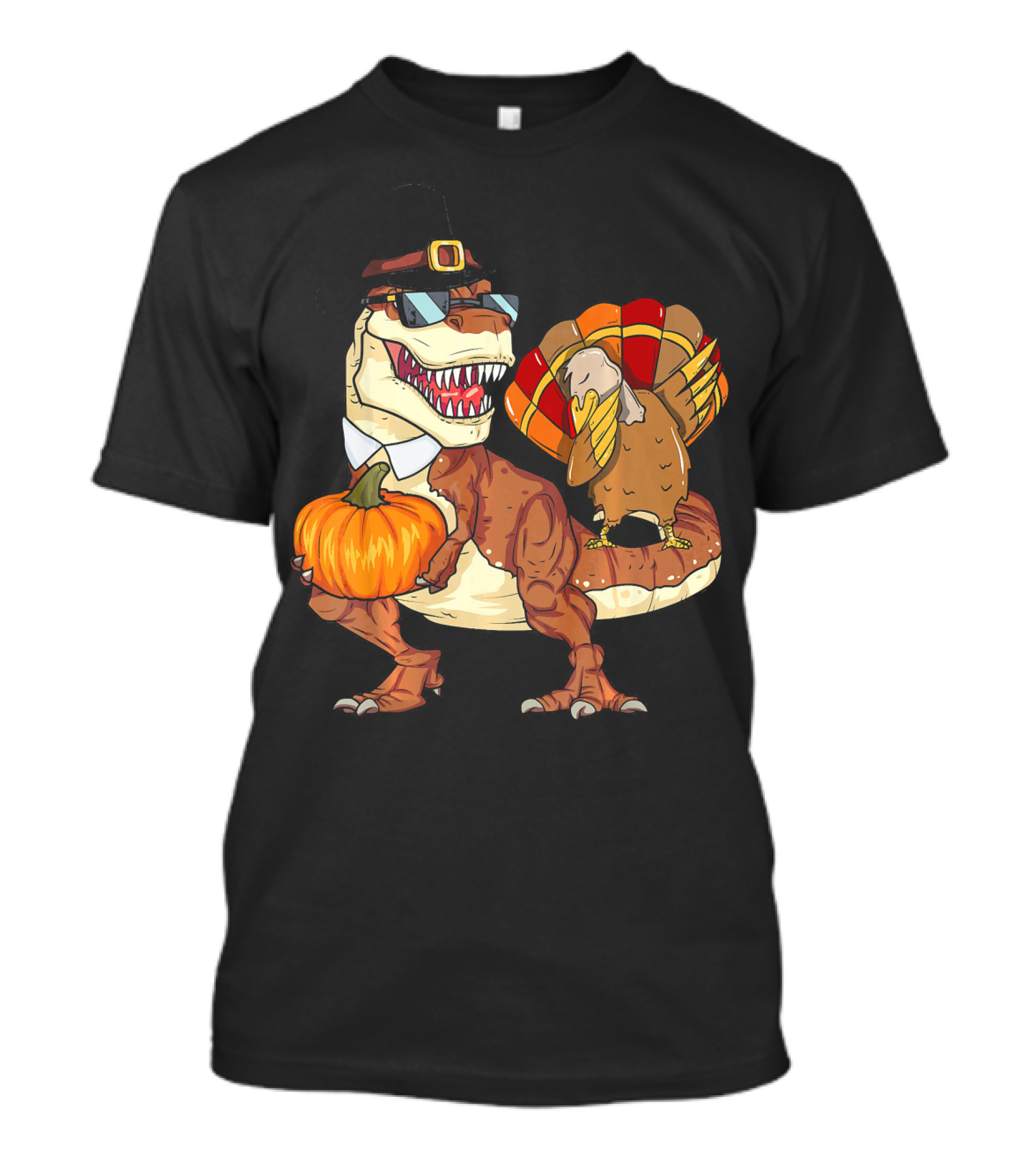 Thanksgiving Rex Dinosaur Dab Pumpkin Turkey T-Shirt