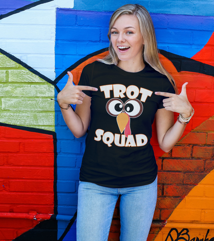 Trot Squad Turkey Face Eyes And Beak T-Shirt
