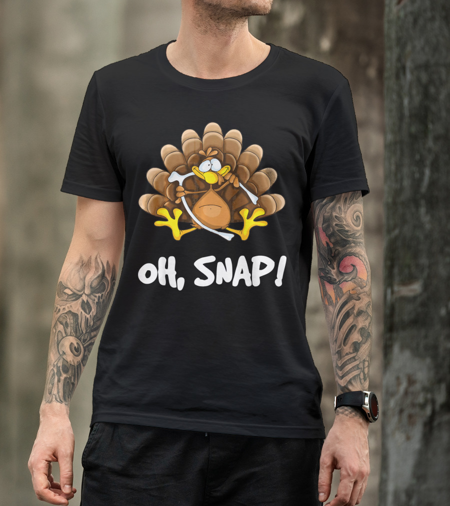 Wishbone Oh Snap Funny Turkey Bone Joke T-Shirt