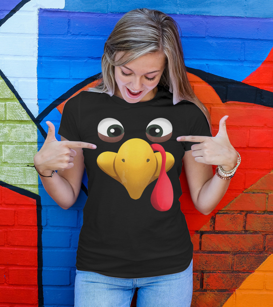 Funny Turkey Face With Realistic Expression T-Shirt