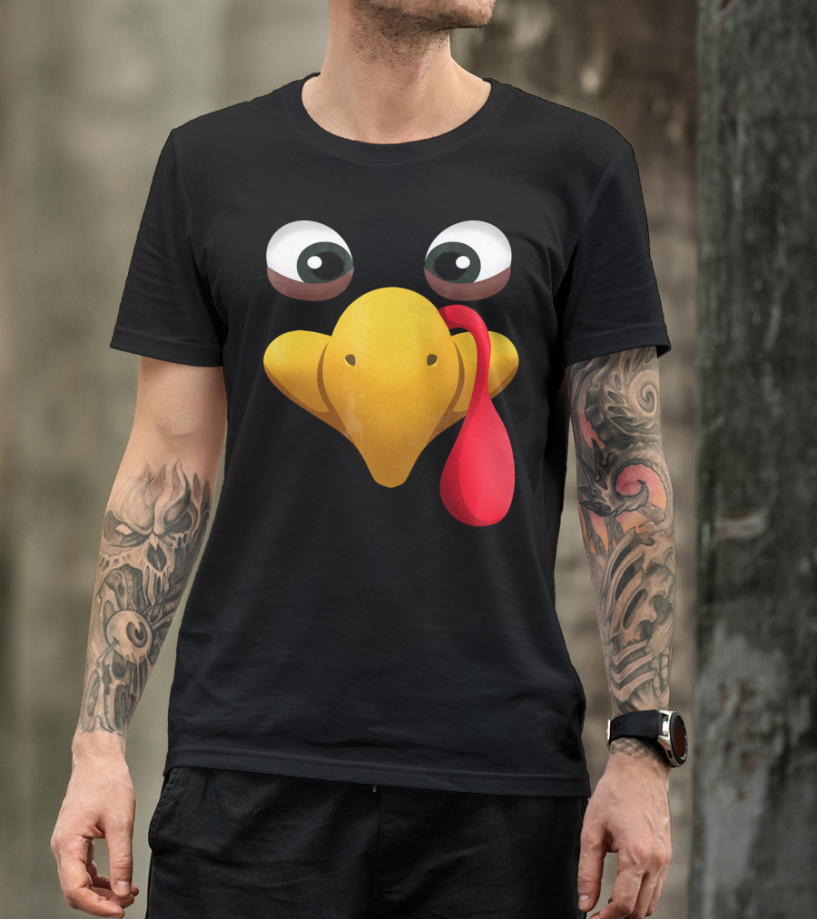 Funny Turkey Face With Realistic Expression T-Shirt