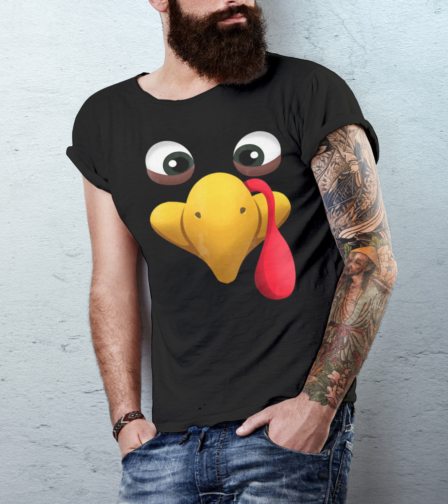 Funny Turkey Face With Realistic Expression T-Shirt