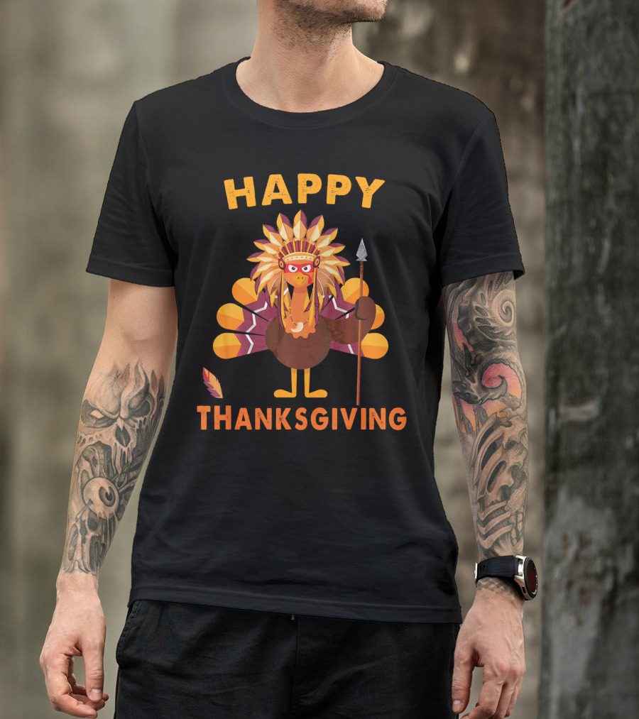 Happy Thanksgiving Native American Indian Turkey T-Shirt