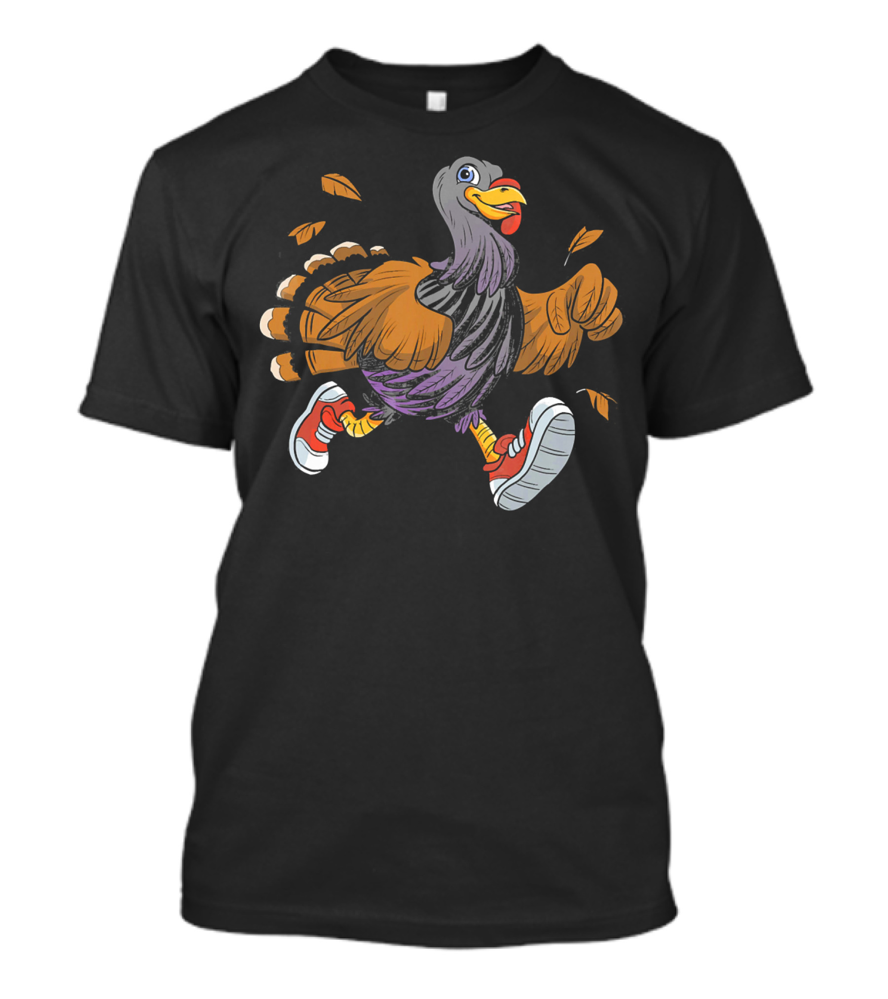 Thanksgiving Fun Running Turkey In Sneakers T-Shirt