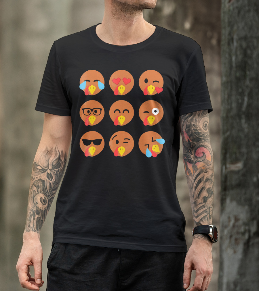 Turkey Emojis Crying Winking Heart Eyes Sunglasses Glasses Expressions T-Shirt