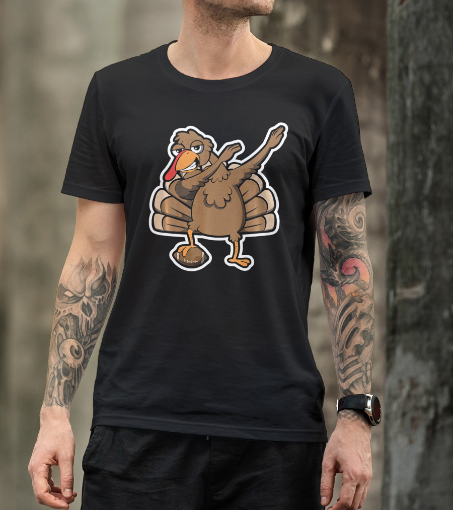 Thanksgiving Turkey Dab Football Touchdown Dance T-Shirt