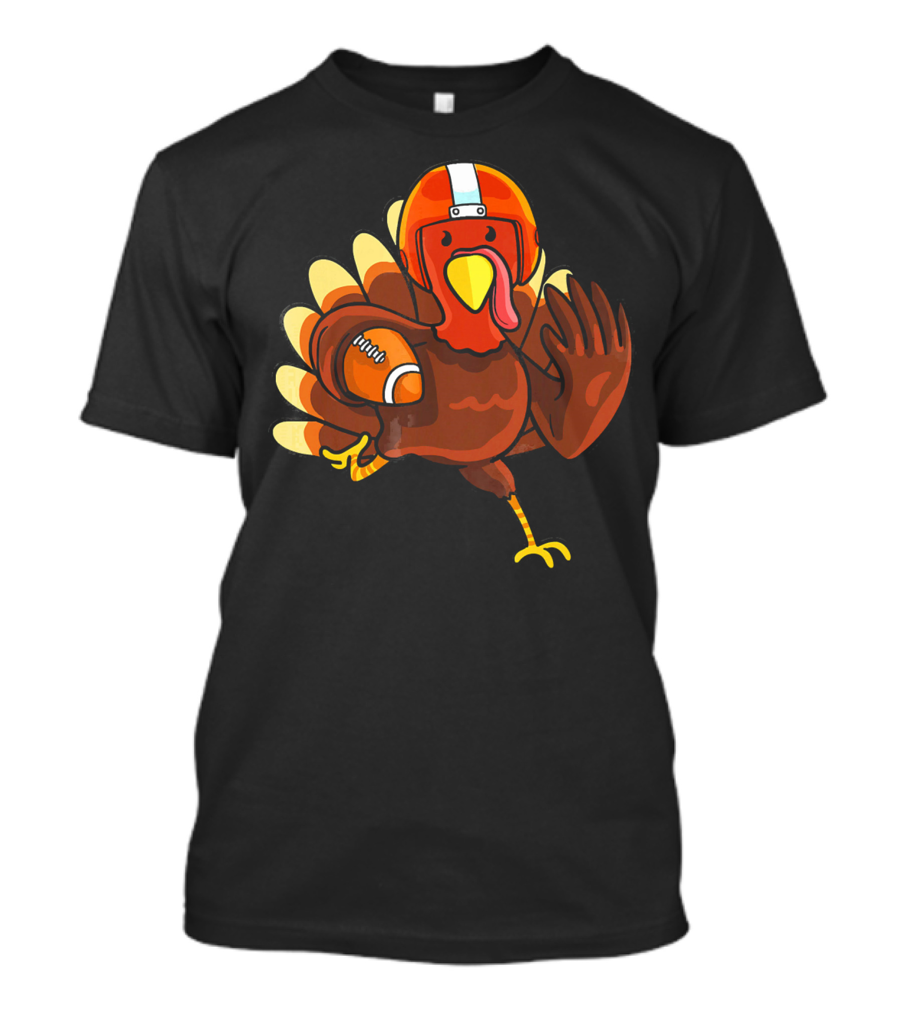 Thanksgiving Turkey In Football Gear Cute Football T-Shirt