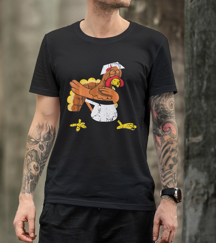 Dabbing Turkey Pilgrim Thanksgiving Dance T-Shirt