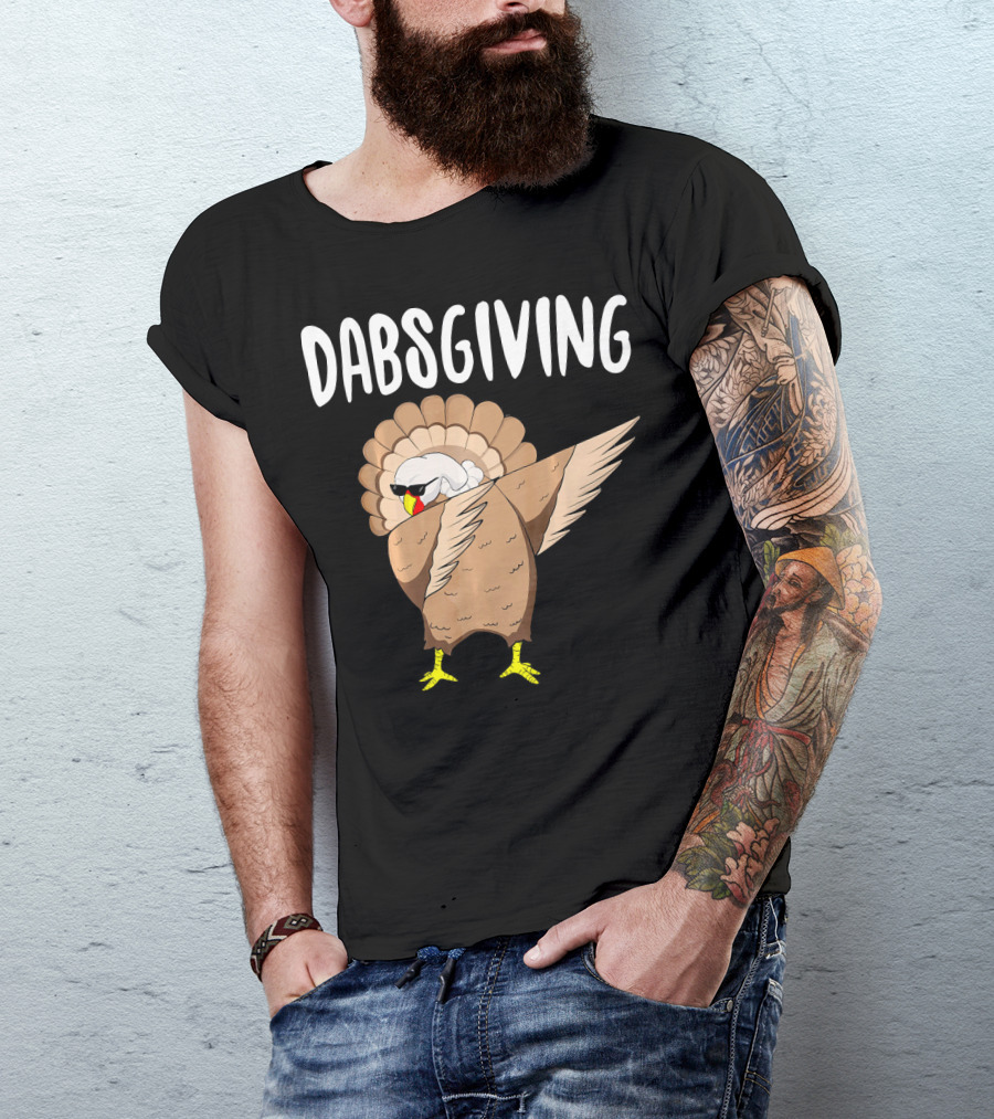 Dabsgiving Cool Dabbing Turkey Funny Thanksgiving T-Shirt