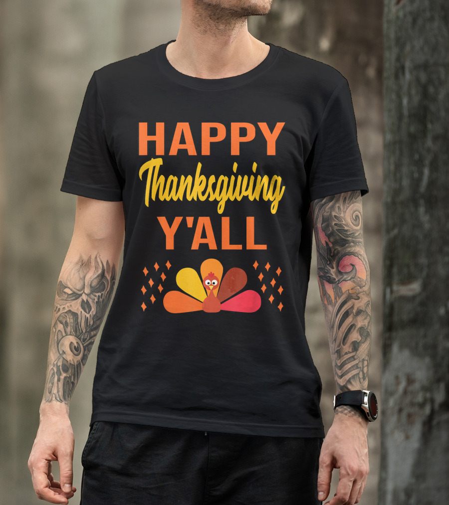 Happy Thanksgiving Y'all Cute Holiday Turkey T-Shirt