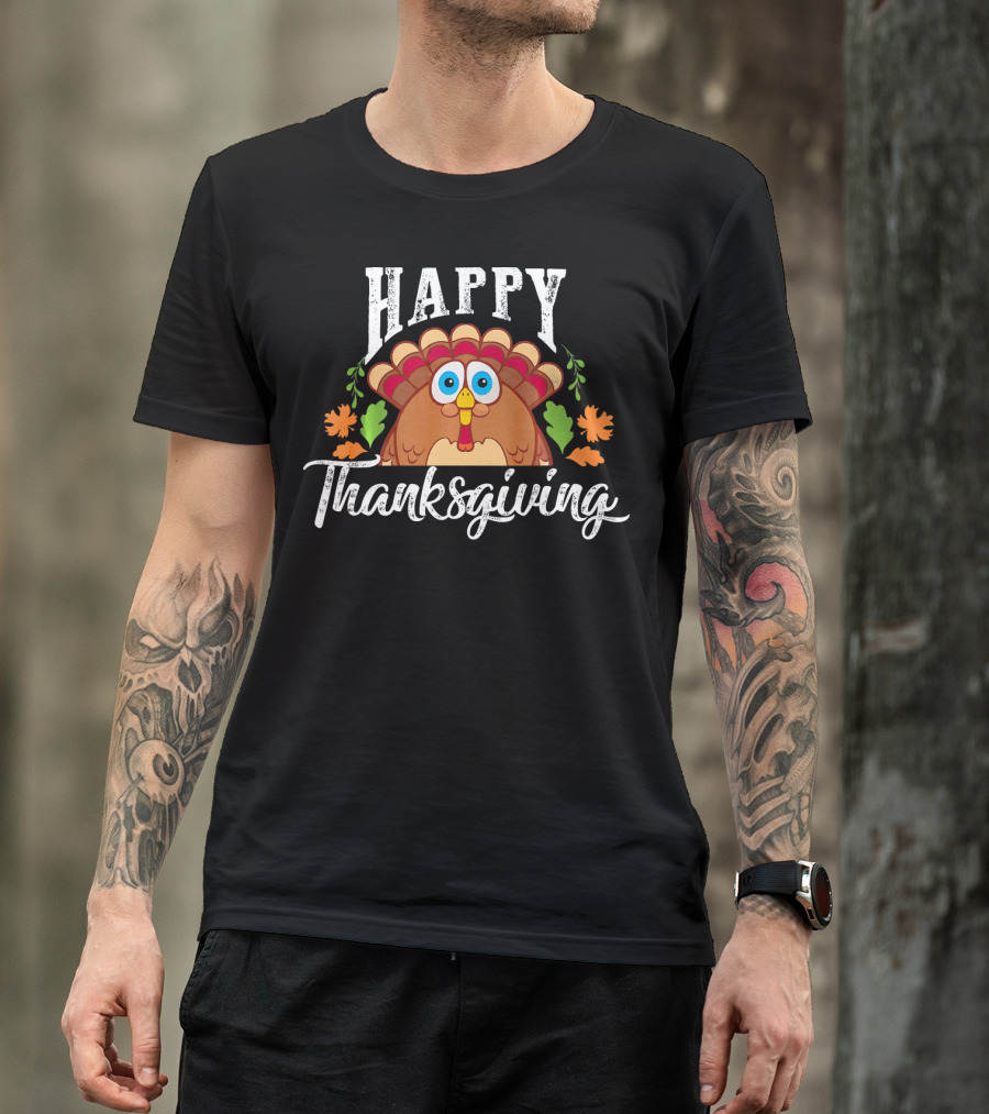 Funny Turkey Happy Thanksgiving Day T-Shirt