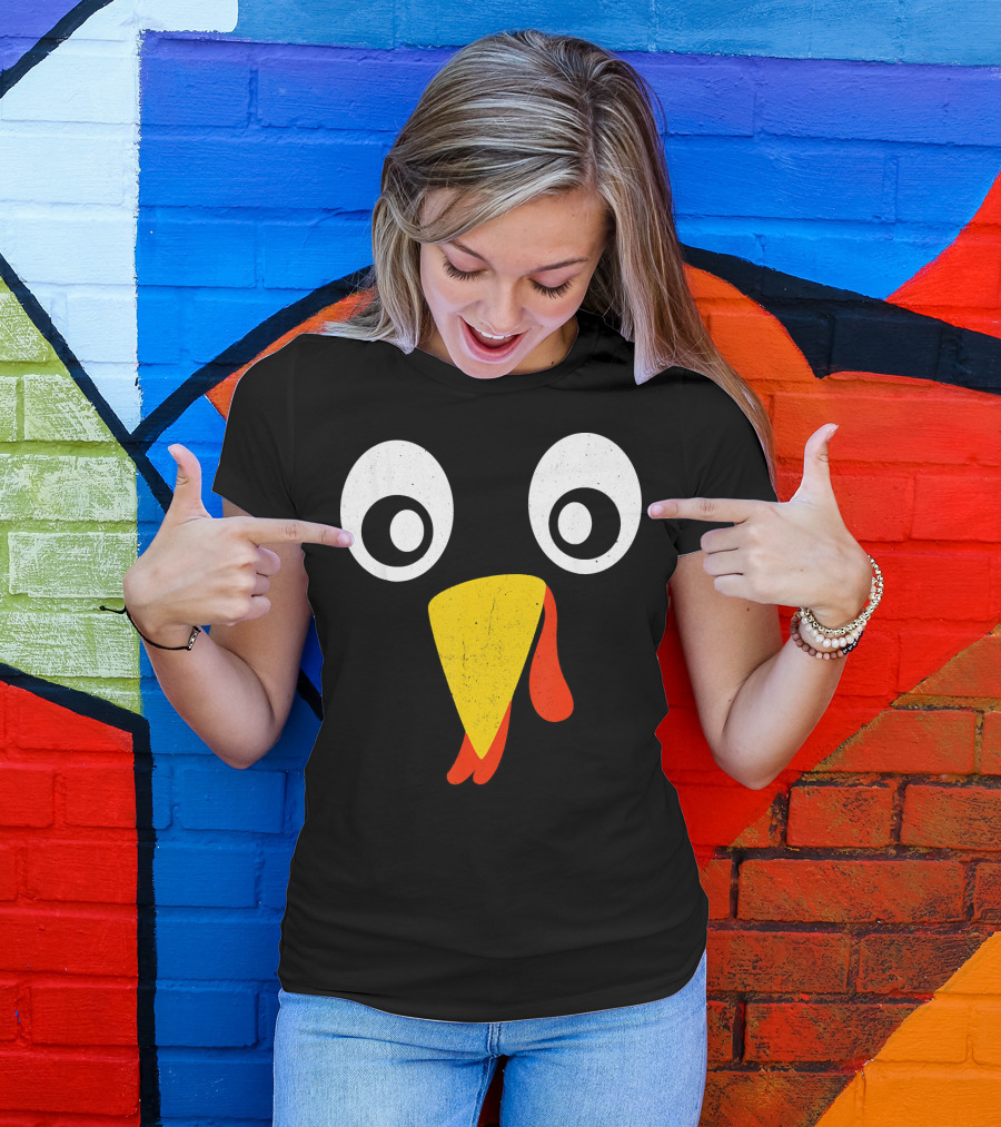 Turkey Face Pilgrim Eyes Beak And Wattle T-Shirt