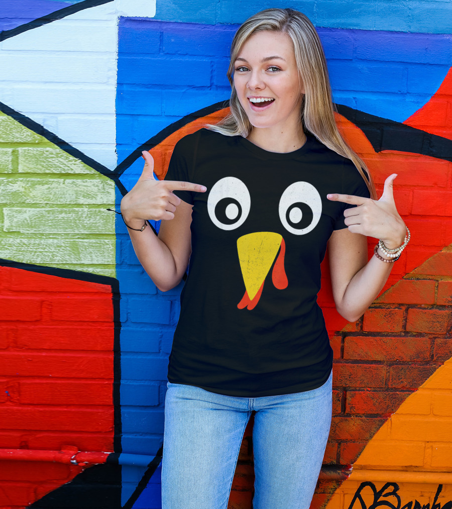 Turkey Face Pilgrim Eyes Beak And Wattle T-Shirt