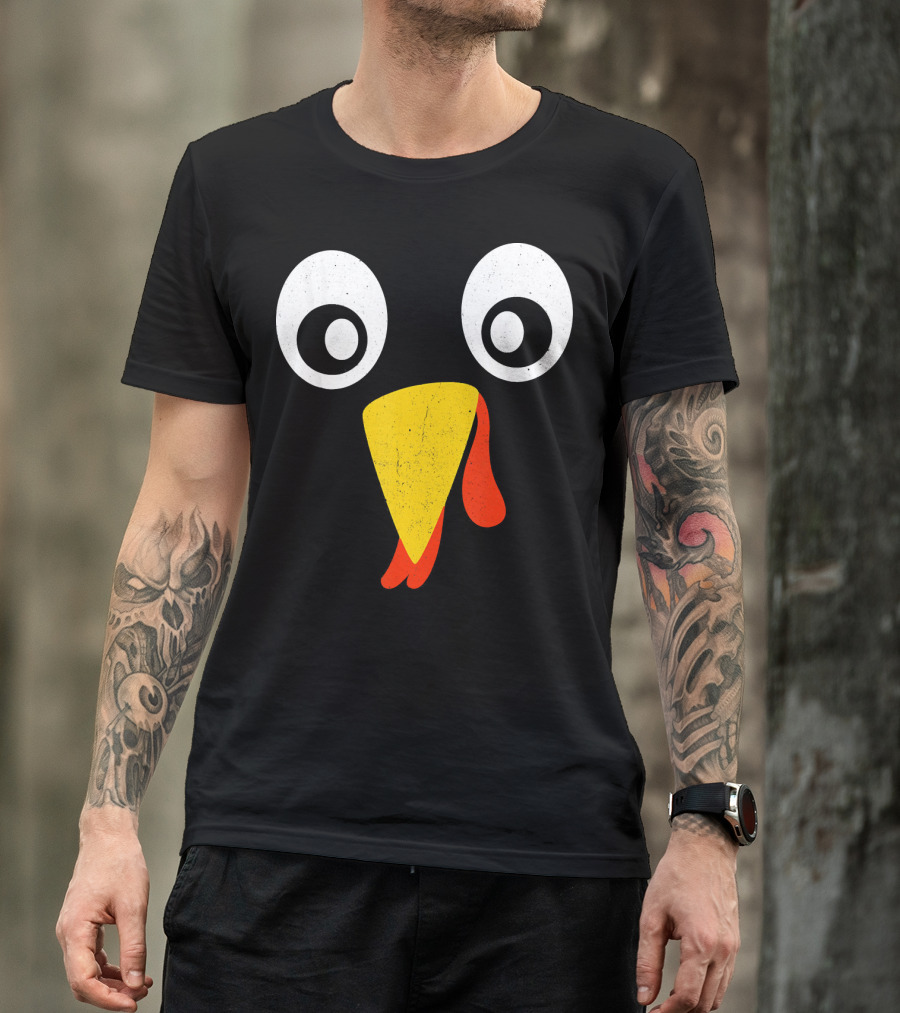 Turkey Face Pilgrim Eyes Beak And Wattle T-Shirt