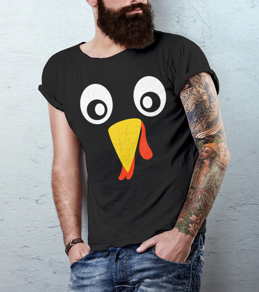 Turkey Face Pilgrim Eyes Beak And Wattle T-Shirt