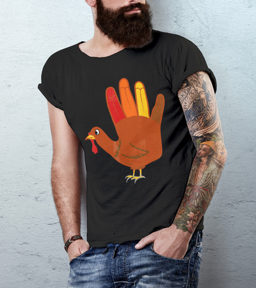 Thanksgiving Handprint Turkey T-Shirt