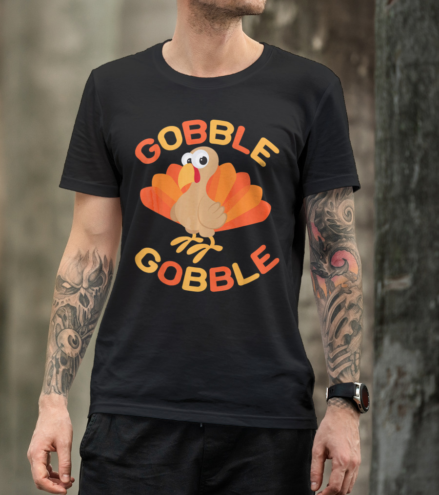 Gobble Gobble Cool Thanksgiving Day Turkey T-Shirt