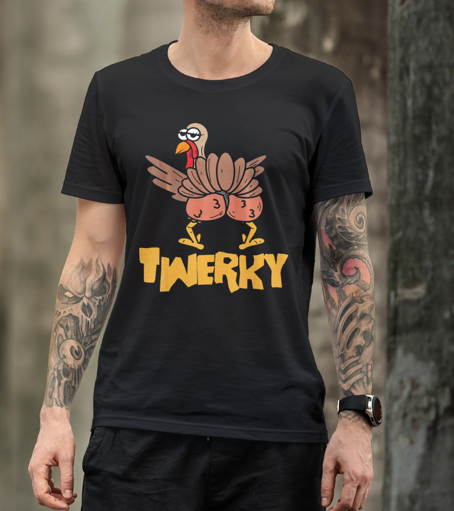 Twerky Thanksgiving Funny Turkey Dance Cartoon T-Shirt