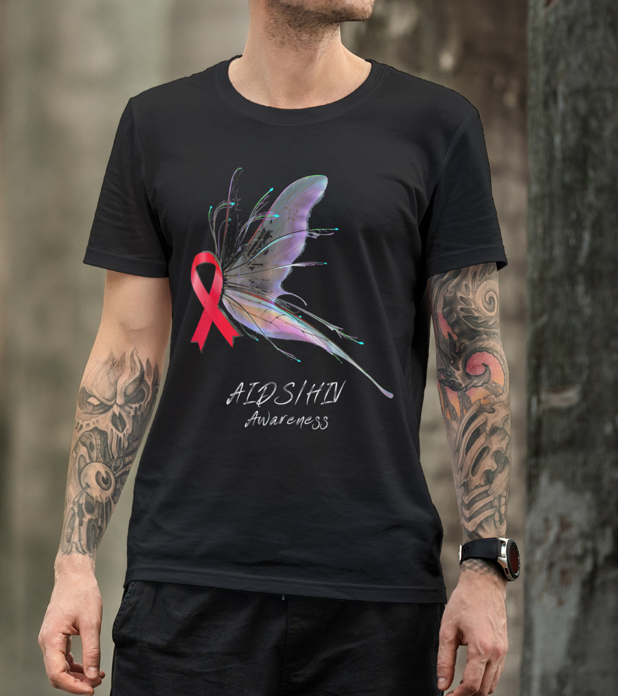 AIDSHIV Awareness Butterfly T-Shirt