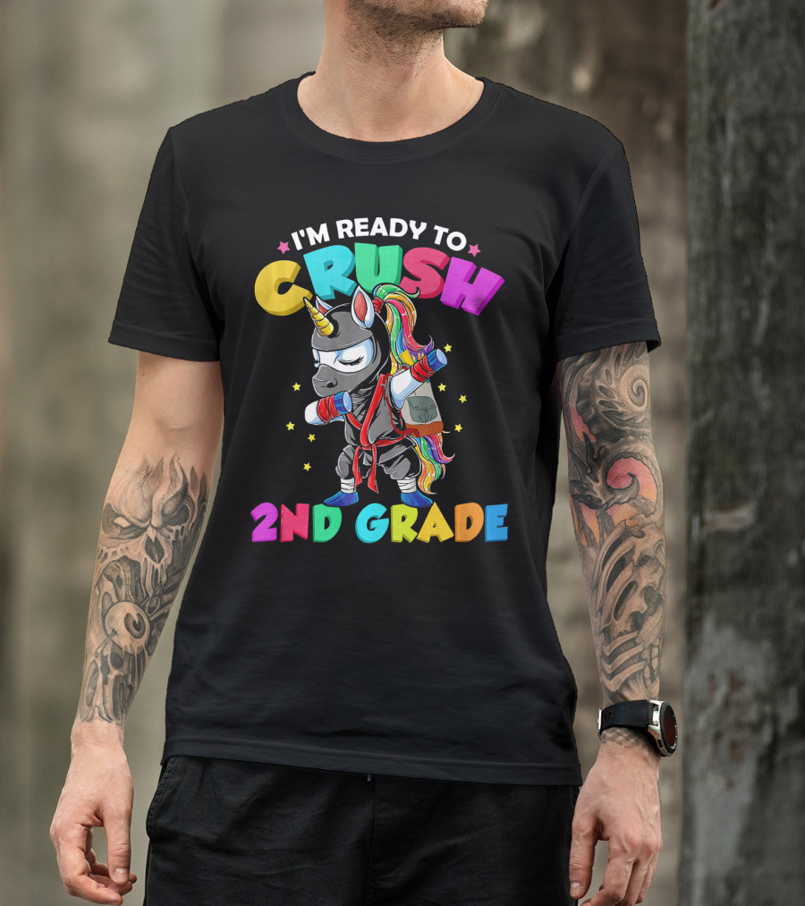 I'm Ready To Crush 2nd Grade Dabbing Unicorn Ninja T-Shirt