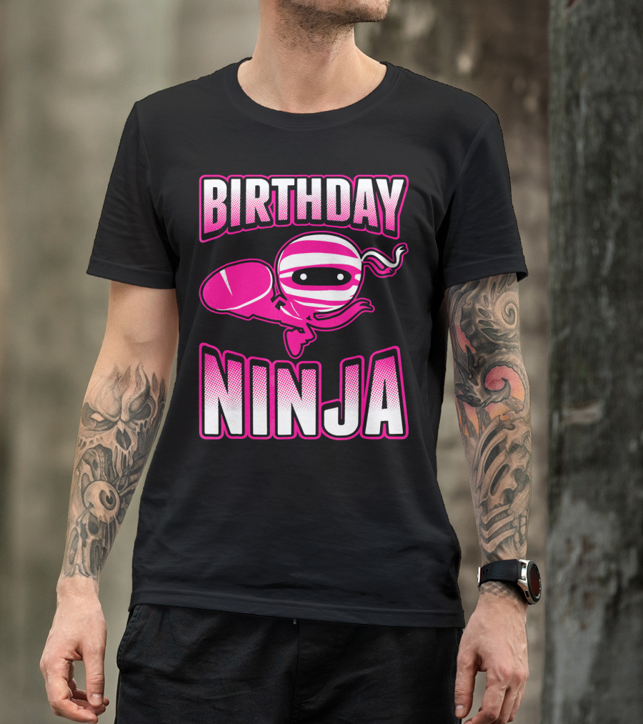 Birthday Ninja Pink Ninja Japa T-Shirt