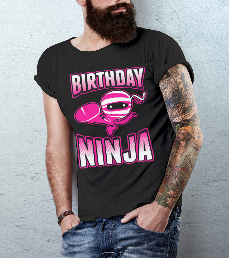 Birthday Ninja Pink Ninja Japa T-Shirt