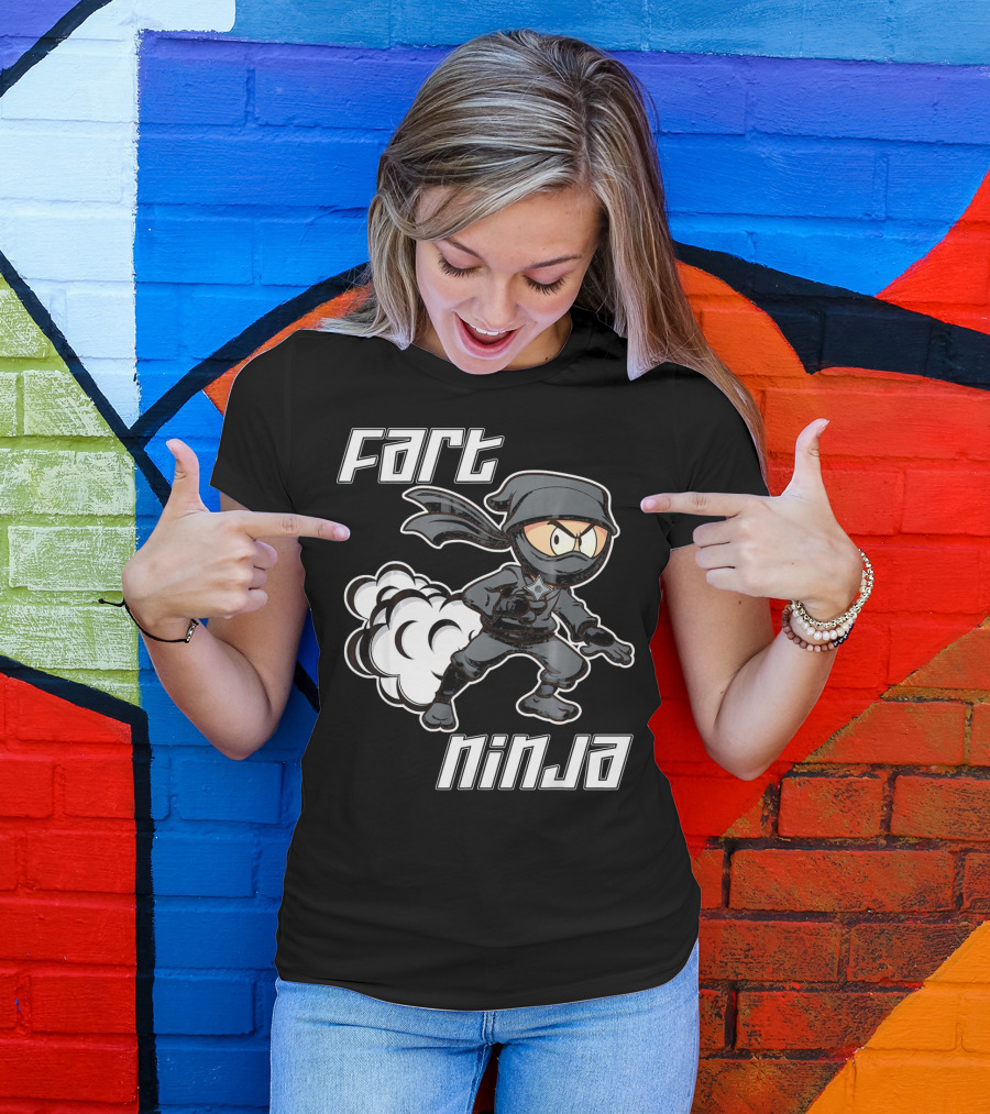 Funny Fart Ninja Farting Joke Ninja T-Shirt