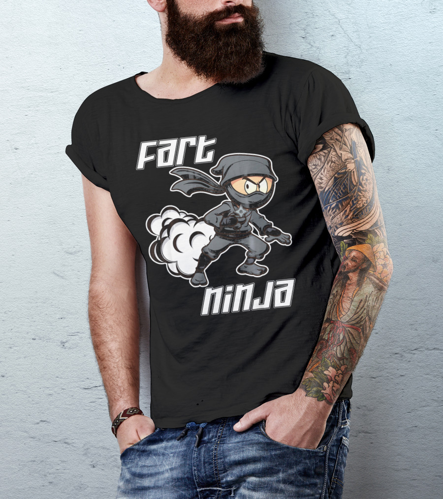 Funny Fart Ninja Farting Joke Ninja T-Shirt