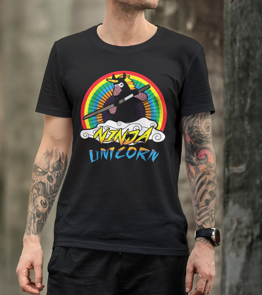 Ninja Unicorn Rainbow Samurai T-Shirt