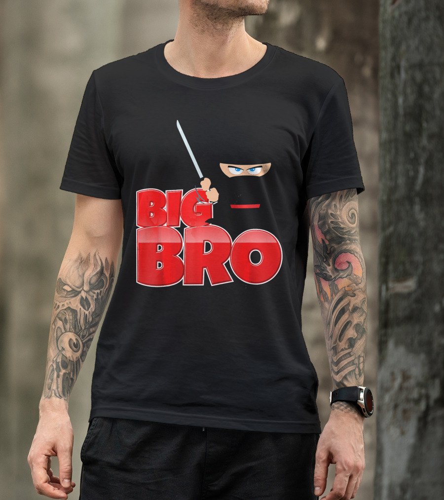 Big Bro Ninja Big Brother With Sword And Mask T-Shirt