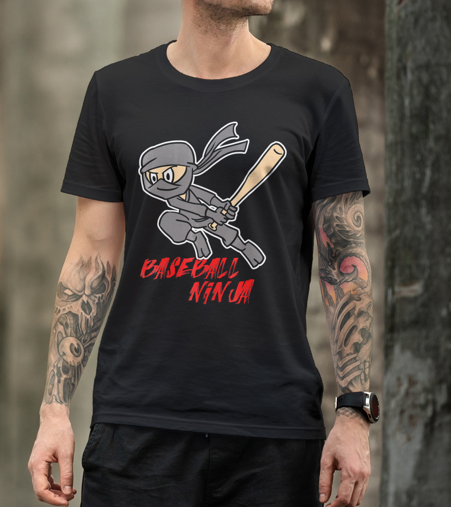 Baseball Ninja Funny Sport Game League Action T-Shirt