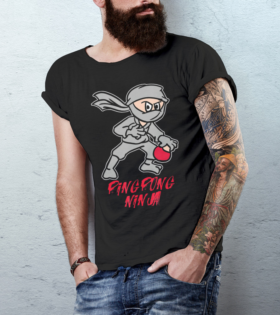 Ping Pong Ninja Funny Table Tennis Sport T-Shirt