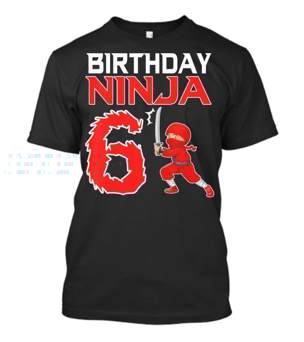 Birthday Ninja 6 Years Old Boy T-Shirt