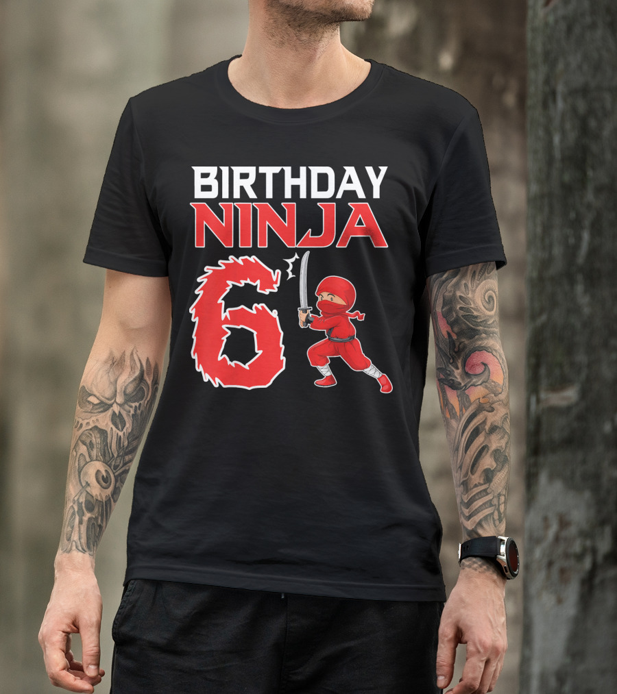 Birthday Ninja 6 Years Old Boy T-Shirt